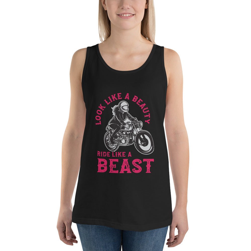 Look Like A Beauty Ride Like A Beast | Women Tank Top - MotoAttitude.com
